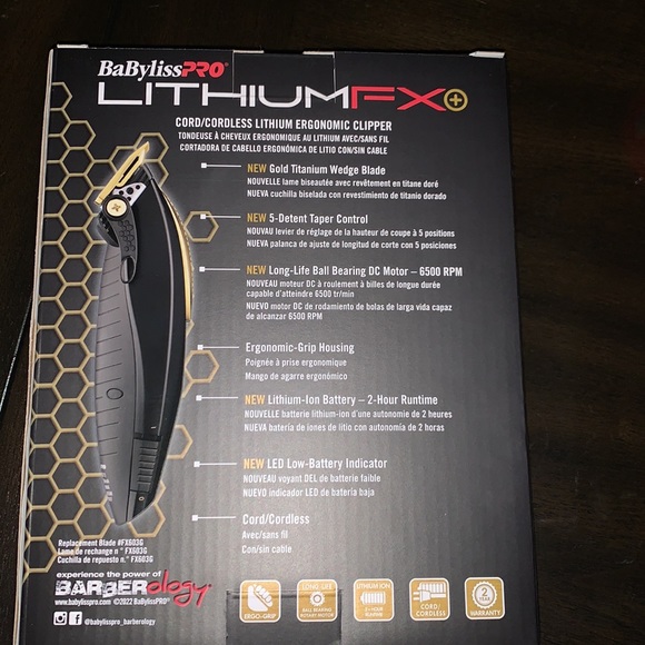 BaByliss Pro LithiumFX ( cordless lithium Ergonomic Clipper) - Picture 3 of 3